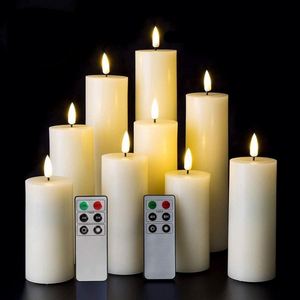 <b>Battery</b> <b>Operated</b> Ivory Color 3D Bullet Candle Wick Real Flame Wax Led Flicking Candles Remote Control Home Decoration - Product Image 1