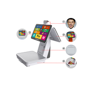 Nuevo Sistema POS Todo en Uno con Pantalla Táctil LED de 15.6 Pulgadas, Pantalla Dual, Báscula con Calculadora de Peso con IA y Funciones de Pesaje con Windows