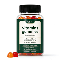 Gummies de vitamines en marque blanche OEM, 60 unités (30 portions), saveur Orange Cerise, Complément alimentaire
