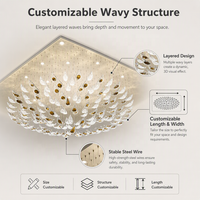 Lustre en verre artistique long sur mesure haut de gamme Senfey, design moderne et luxueux, LED, hauteur réglable, lampe suspendue pour hôtel, protection des yeux