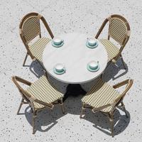 Chaise mobile rétro en rotin pour restaurant français, mobilier de restaurant pour maison d'hôtes, cour, balcon, table et chaise d'extérieur