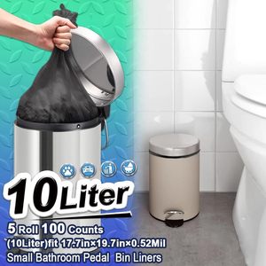 Petits sacs poubelle de salle de bain 3 gallons/10 litres, 100 sacs de panier à déchets en plastique, petits sacs à ordures noirs - Product Image 2