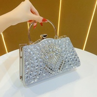 2026 Vintage Dames Handtassen met Strass Steentjes, Glinsterende Kristallen Clutch, Glitterende Holle Bruids- en Avondtas, Dames Handtas met Ketting voor Gala's