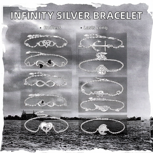 Exquisite S925 Sterling Silver Zircon <b>Infinity</b> Family Tree Tennis <b>Bracelet</b> for Women & Children's Party Gift - Product Image 2