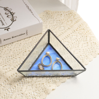 Plateau à Bijoux Triangulaire Personnalisé en Usine, Petit Plateau à Bijoux Vintage en Verre, Plateau de Service, Plateau de Rangement pour Bijoux