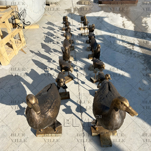 BLVE personalizado jardín al aire libre tamaño real antiguo-moderno estanque <span class=keywords><strong>Metal</strong></span> latón pájaro decoración bronce Garza escultura - Product Image 5
