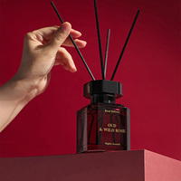 Coffret Cadeau Édition Limitée Parfum Rose Sauvage Diffuseur de Parfum d'Ambiance Cristal Sans Feu avec Bâtonnets d'Huiles Essentielles Aromatiques pour Coffret Cadeau
