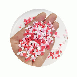 500g de paillettes en forme de cœur mélangées pour slime, <span class=keywords><strong>argile</strong></span> polymère, cœurs roses, rouges et blancs, particules de plastique Klei, décorations pour la Saint-Valentin - Product Image 1