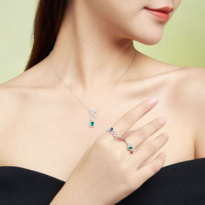 Fabricante de Joyería Fina de Hong Kong, Anillo de Lujo de Oro Blanco Sólido de 18K con Piedra Preciosa Natural y Diamante Natural, Regalo para Mujer - Product Image 5