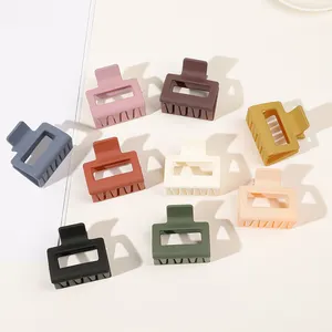 Hete Verkoop Kleine Haarclip Vierkante Klauw Clips Matte Effen Kleur Antislip Sterke Hold Neutrale Kleuren Haarclips Voor Vrouwen