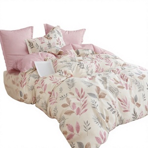 Poland Local Hub 3 Piece Cotton Bedding <b>Set</b> Queen Size Dusty Rose Botanical <b>Comforter</b> EU Dropshipping - Product Image 1