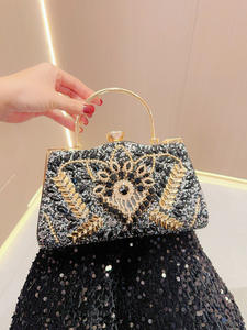 Vente en gros 2026 Sacs vintage pour femmes avec strass, pochettes scintillantes pour femmes, sac <span class=keywords><strong>de</strong></span> soirée formel, sac à chaîne carré, sacs en diamant - Product Image 6