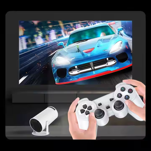 Portable Game Projector with 2.4G Wireless Controller Support 4K HD Output Projection Projector Gaming