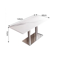 Mobilier de café commercial moderne, banquette en acier inoxydable et table basse ronde pour restaurant