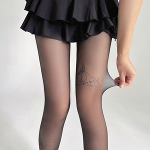 Da donna <span class=keywords><strong>con</strong></span> fiocco in seta nera nuovo disegno a farfalla balena stampato <span class=keywords><strong>collant</strong></span> sottili Sexy <span class=keywords><strong>con</strong></span> colori della pelle - Product Image 4