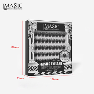 IMAGIC Cils en grappes auto-adhésifs sans colle 0,07 mm, fins, doux, haute confortabilité, volume superposé, look désordonné, maquillage des yeux style western - Product Image 3