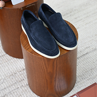 Mocassins décontractés italiens originaux, baskets de marche en cuir véritable, chaussures pour hommes toutes saisons, mocassins perforés