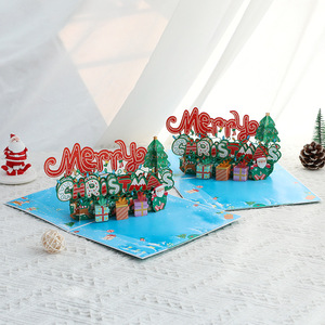 Carte de vœux pop-up artisanale de Noël avec lettres colorées, motif Père Noël, pour remerciement, bénédiction, souvenir, cadeau, vente en gros - Product Image 1