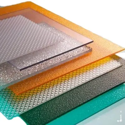 Lente optik kabartmalı katı pc polikarbonat plastik tavan panelleri