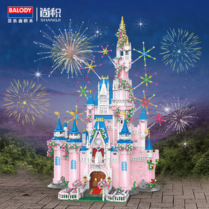 Lắp ráp màu hồng hoàng tử xây dựng lâu đài gạch câu chuyện cổ tích khối tháp tự làm phim hoạt hình xây dựng đồ chơi năm mới hiện nay trang trí 21221 - Product Image 2
