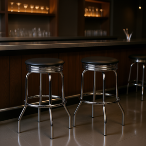 Taburetes de Bar de piel sintética giratorios Summit 2-PC para uso doméstico o comercial - Product Image 2