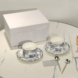 Tasse à café en porcelaine fine de haute qualité, série citron, soucoupe, style anglais, luxe léger, tasse à thé de l'après-midi avec mug pour café - Product Image 1