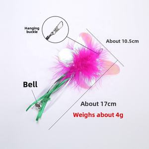 Jouet pour chat avec tête de remplacement en <span class=keywords><strong>plumes</strong></span> et ruban à motifs écologiques multicolores - Product Image 4