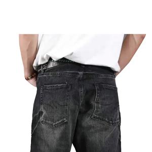 다크 빈티지 하이 웨이스트 플레어 청바지 가벼운 워시 고민 스타일 100% 면 자수 가을 ODM - Product Image 5