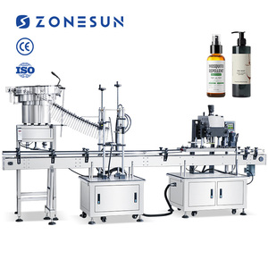ZONESUN ZS-XG24 Máquina Tapadora Automática Servoaccionada para Tapas de Bomba de Botellas de Gel de Ducha, con Alimentación y Clasificación de Tapas Roscadas - Product Image 1