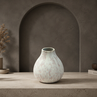 Vase à fleurs en céramique et porcelaine ARM LVG, forme organique, texture pierre, style nordique Wabi Sabi minimaliste, glaçure spéciale