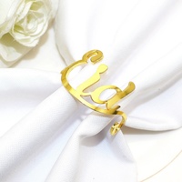 Boucle de serviette en alliage islamique pour l'Aïd et le Ramadan Décorations de table de mariage et de dîner à domicile avec anneau de serviette de l'alphabet musulman