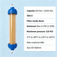 Filtre réutilisable transparent de 10 pouces de résine échangeuse d'ions pour enlever le filtre TDS, cartouche filtrante