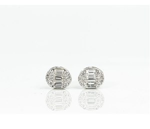 Pendientes de diamantes de lujo hechos a mano, oro macizo, diamantes redondos naturales y cultivados en laboratorio, joyería fina, regalo para mujeres, para novias. - Product Image 1