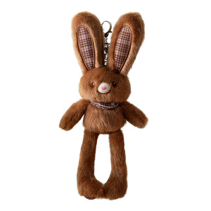 Portachiavi Peluche Coniglio Colorato con Orecchie a Tirante, Gambe Lunghe, Orecchie Tattili, Charm per Borsa - Product Image 1