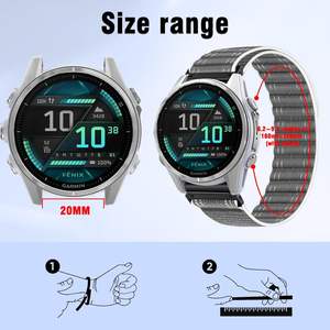 Blissbands 20mm QuickFit นาฬิกาไนล่อนเข้ากันได้กับ Fenix 8 AMOLED 43mm/7S pro/ 7s/<span class=keywords><strong>6S</strong></span> pro/ <span class=keywords><strong>6s</strong></span>/5S/5S PLUS เปลี่ยนหยัก - Product Image 4