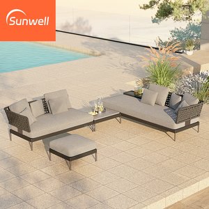 Usine Foshan Patio <span class=keywords><strong>Balcon</strong></span> Mobilier <span class=keywords><strong>de</strong></span> <span class=keywords><strong>jardin</strong></span> Ensemble <span class=keywords><strong>de</strong></span> <span class=keywords><strong>jardin</strong></span> en métal en aluminium Corde Canapé-<span class=keywords><strong>salon</strong></span> sectionnel <span class=keywords><strong>avec</strong></span> coussins pour <span class=keywords><strong>balcon</strong></span> - Product Image 1