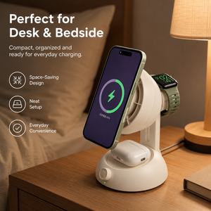 <span class=keywords><strong>Chargeur</strong></span> sans fil 4-en-1 pour ordinateur de bureau avec ventilateur de refroidissement, charge rapide pour téléphone, écouteurs et montre connectée, idéal pour un usage personnel - Product Image 6
