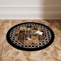 Tapis moderne en polyester abstrait de 10 mm, salon, luxe léger, sensation haut de gamme, vintage, lavable, noir