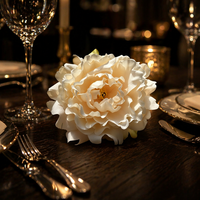 Grande tête de pivoine en soie de 15 cm, fleurs artificielles pour coiffure DIY, décoration d'Halloween, fait main, respectueux de l'environnement