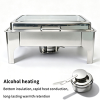 Chauffe-Plat Buffet en Acier Inoxydable 9L/13L, Plateau Chauffant pour Petit-Déjeuner d'Hôtel, Réchaud à Alcool et Électrique, Vaisselle de Luxe pour Banquets