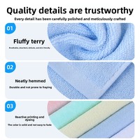 100% Cotton Plain-colored Small square Handkerchief 20*20 cm Kindergarten-sized Towel Embroidery Soft Highly Absorbent Lint-free