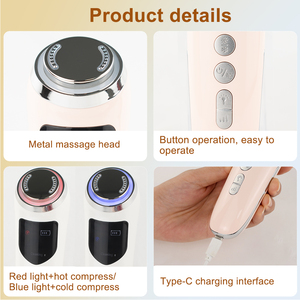 Masseur facial portable à haute vitesse EMS avec compresse chaude/froide, batterie rechargeable, compatible AU/US pour un usage domestique - Product Image 5