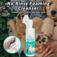 Shampooing sec sans rinçage sans eau nettoyeur de pattes en mousse avec brosse en silicone shampooing pour chien de compagnie mousse nettoyante d'urine pour patte