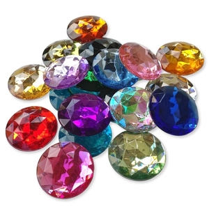 Diamantes de imitación acrílicos ovalados de 13x18, piedras traseras planas sin fijación térmica para decoración de <span class=keywords><strong>uñas</strong></span> y strass, gemas acrílicas de gran venta - Product Image 4