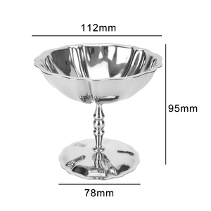Bol à dessert en acier inoxydable 304 de couleur personnalisée, style vintage, à bord festonné, pour servir des glaces et des parfaits, idéal pour les restaurants - Product Image 2