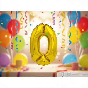 Globo de aluminio con números dorados para fiestas, 40 cm, metálico, para decoración de fiestas de cumpleaños, paquete de 12 unidades - Product Image 2