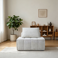 Fauteuil individuel moderne en tissu, module à boucle, chaise de loisirs pour salon, meuble gain de place à compression sous vide
