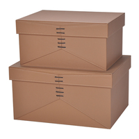Organisateur de rangement empilable et imbriqué en cuir bleu décoratif