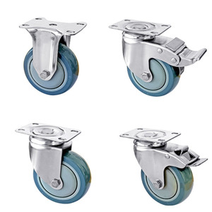 Rodízio de poliuretano rígido de aço inoxidável 304 para rodas e rodízio de PU para serviço médio - Product Image 2