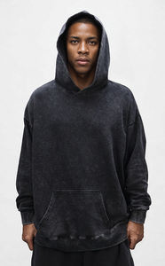 CL350H Vente en gros de haute qualité, broderie vieillie, 100% coton, poids lourd, 350 g/m², respirant, lavage à l'acide, surdimensionné, personnalisé, pour hommes - Product Image 6